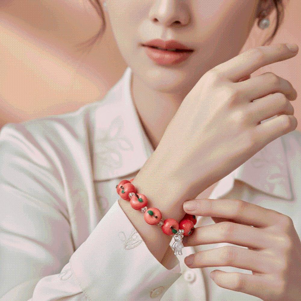 Cartoon Fruit Resin Bracelet Vibrant Colors Y2K Beaded Bracelet Best Friends Matching
