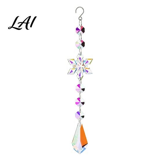 Faux Crystal Sun Catcher for Windows Catcher Hanging Prism Suncatcher Snowflake Rainbow Maker Pendant Artistic Home Decor Gifts Window Christmas