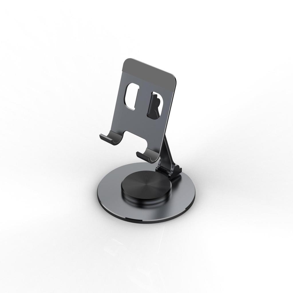 Foldable Metal Phone & Tablet Stand for Desktop Live Streaming and Overhead Shots, 360° Rotating, Perfect Gift.