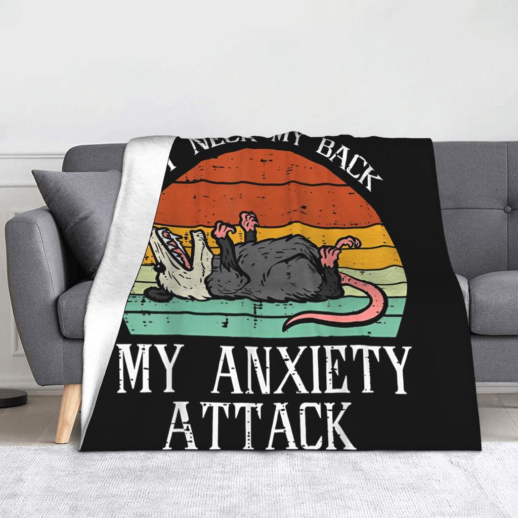 Starry Night Opossum Van Gogh Possum Funny Rodent Blankets Breathable Soft Throw Blanket for Bed Outdoor Plush Thin Quilt