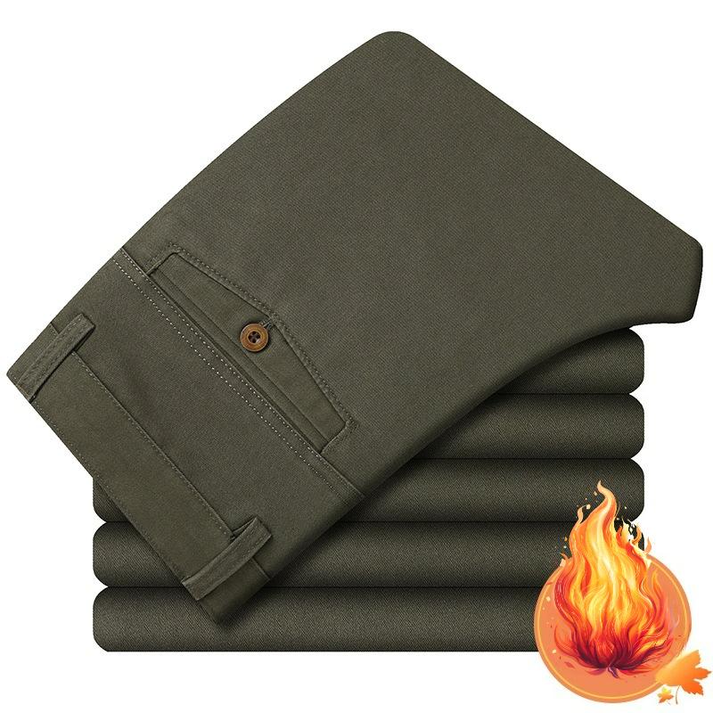 Autumn and Winter Models of Men's Middle-aged and Elderly Business Casual Pants, High-waisted Straight Trousers, Tooling Men's Pants