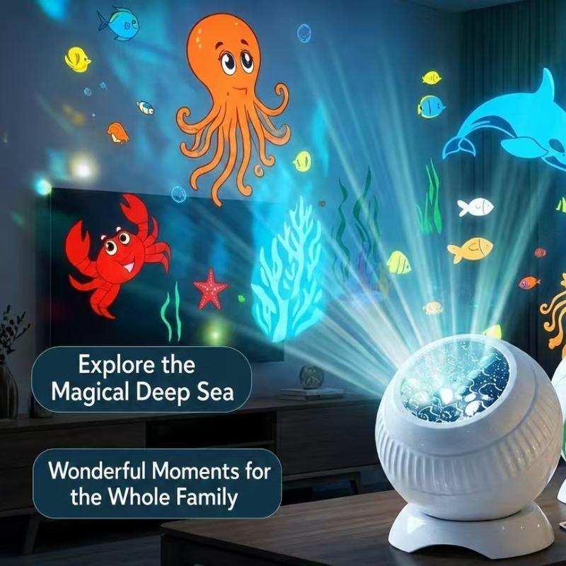 Led Ocean Projector Light, 360 Degree  Rotating Dynamic Night Light, Usb Powered Ambient Lamp, Decorative Lighting For Game,Living Room