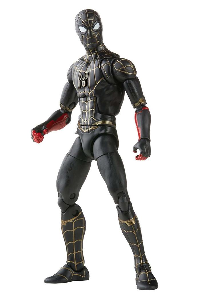 Hasbro Marvel Legends Series Movie No Way Black Gold Suit Action Figure F3019 Authentic Parts Included "Spider-Man Home" & Spider-Man 6-inch