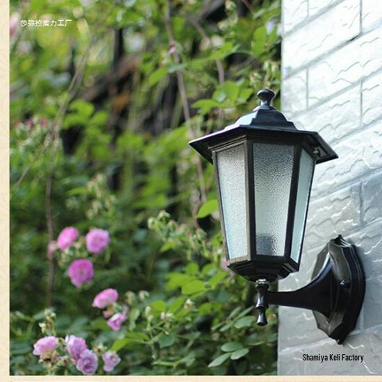 Sechseckige Retro-Außenwandleuchte, Wasserdichte LED, Antike Bronze-/Schwarze Oberfläche für Balkon-Dekoration