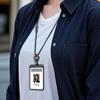 Doppelseitiger Kartenhalter Transparent mit Lanyard Kartenetui Einziehbare Ausweishalterung Abnehmbares Kartenetui Bürobedarf