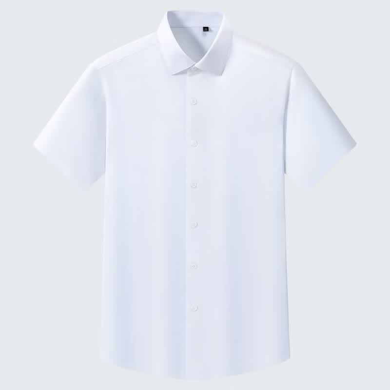 Fengmao Men's Non-Iron Cotton Short-Sleeve Business Shirt