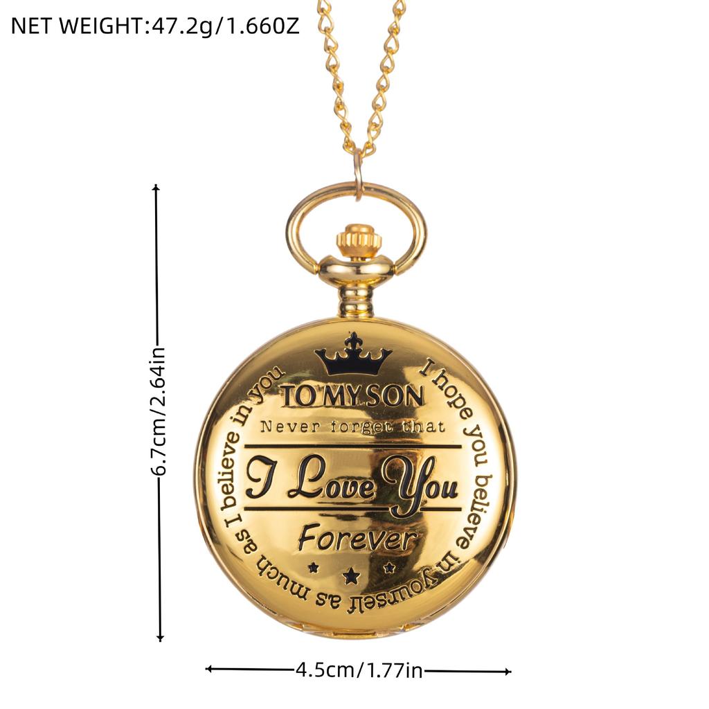 TO MY SON Engraved Gold Pocket Watch