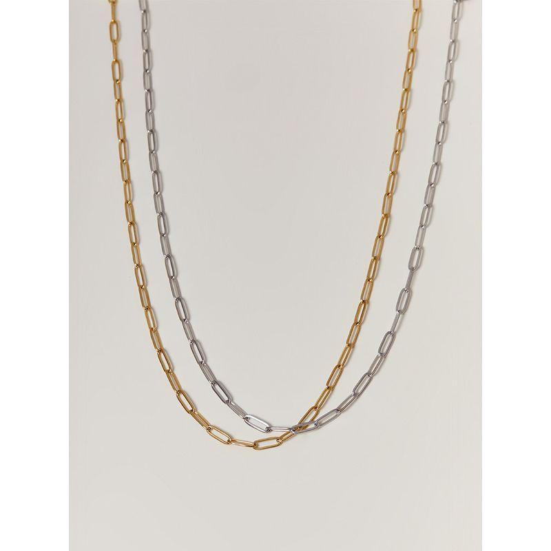 Mattib European and American Neutral Minimalist Style Necklace Niche Personality Simple Design Fashionable Commuter Clavicle Chain for Women 1519