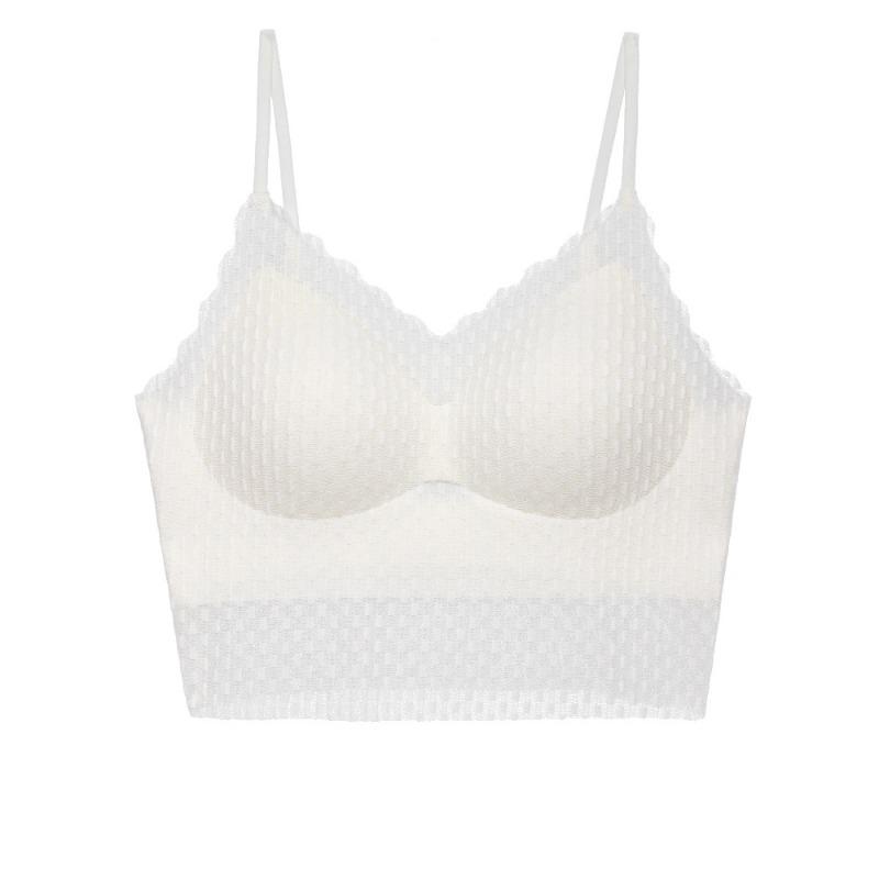 Podzimní a zimní krajka s tenkými špagetovými ramínky bez ocelových kroužků