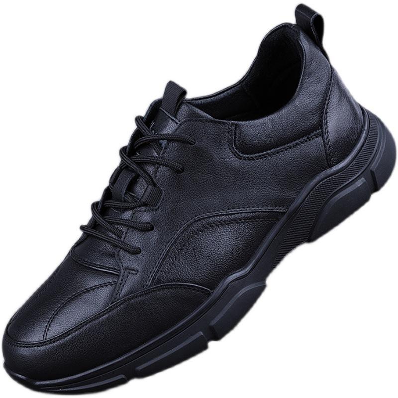 Men's shoes genuine leather autumn breathable first layer cowhide winter velvet sports shoes casual leather shoes soft leather soft sole shoes men