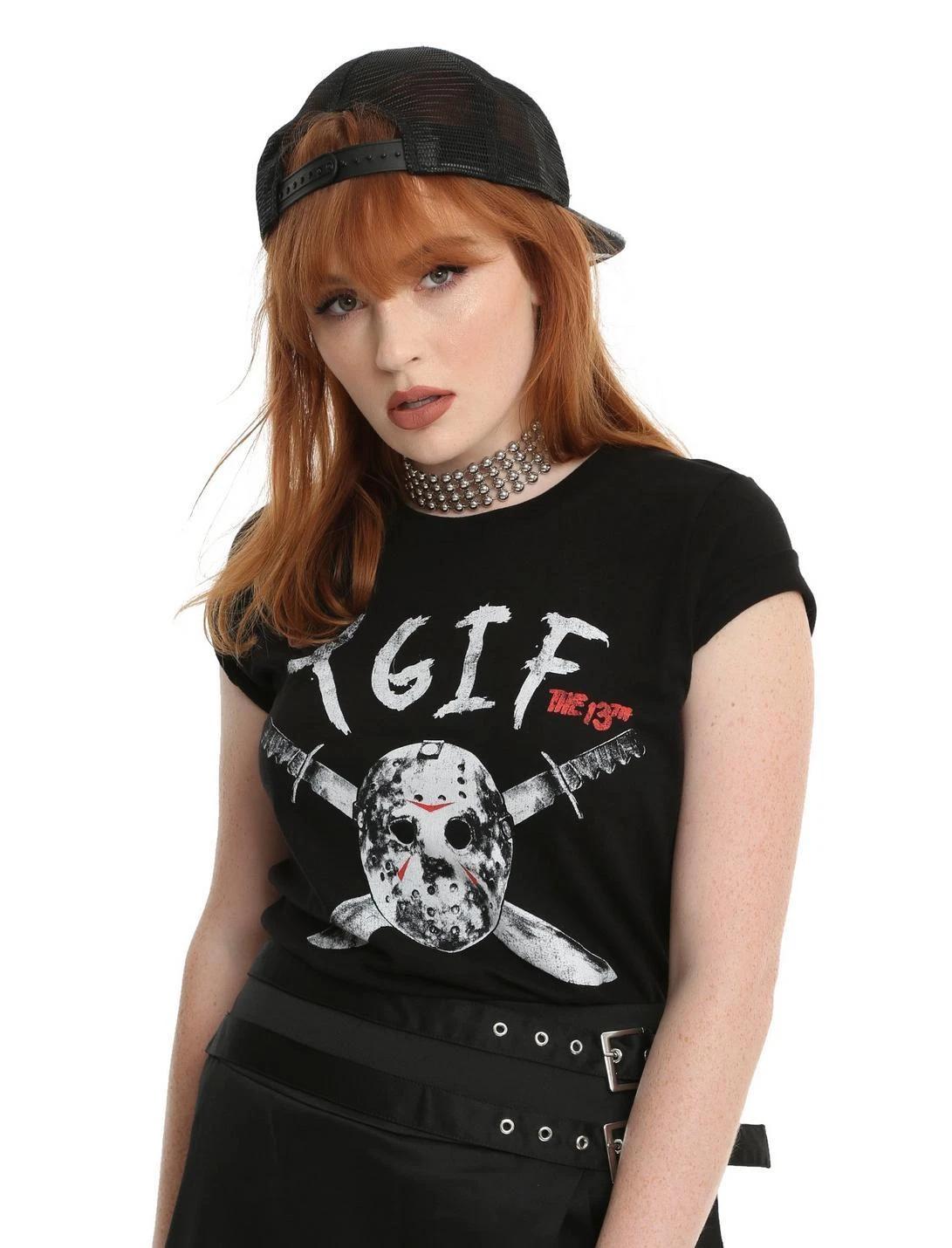 Hot Topic Juniors Friday the 13th TGIF the 13th Jason Voorhees Shirt New XS=XL XL