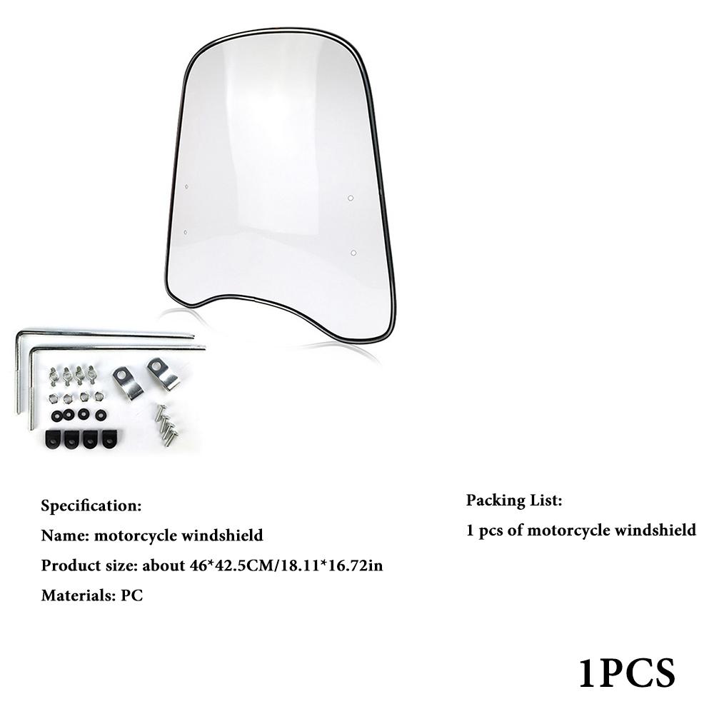 

Мотоциклетный электрический скутер Переднее ветровое стекло мотоцикла HD Прозрачное универсальное ветровое стекло Спойлер для ветрового стекла Устойчив к царапинам