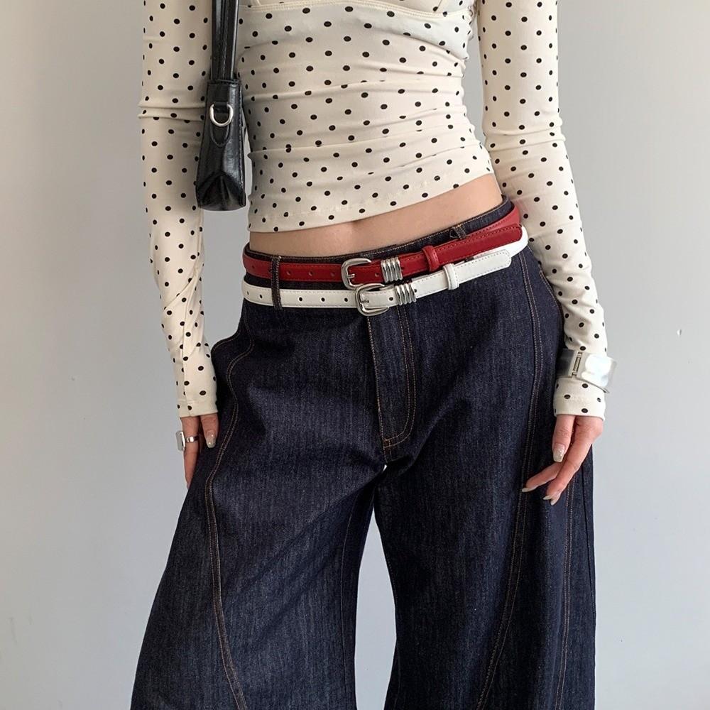 PU Leather Waist Belt Y2k Dress Jeans Belt Simple Women's Belt  Spicy Girls