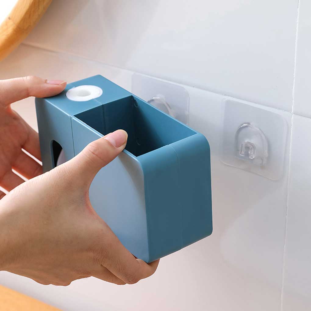 Home 2-in-1 Toothpaste Dispenser Punch-free Wall Mount Tooth Paste Toothbrush Holder Multifunctional Squeezer Bathroom Supplies