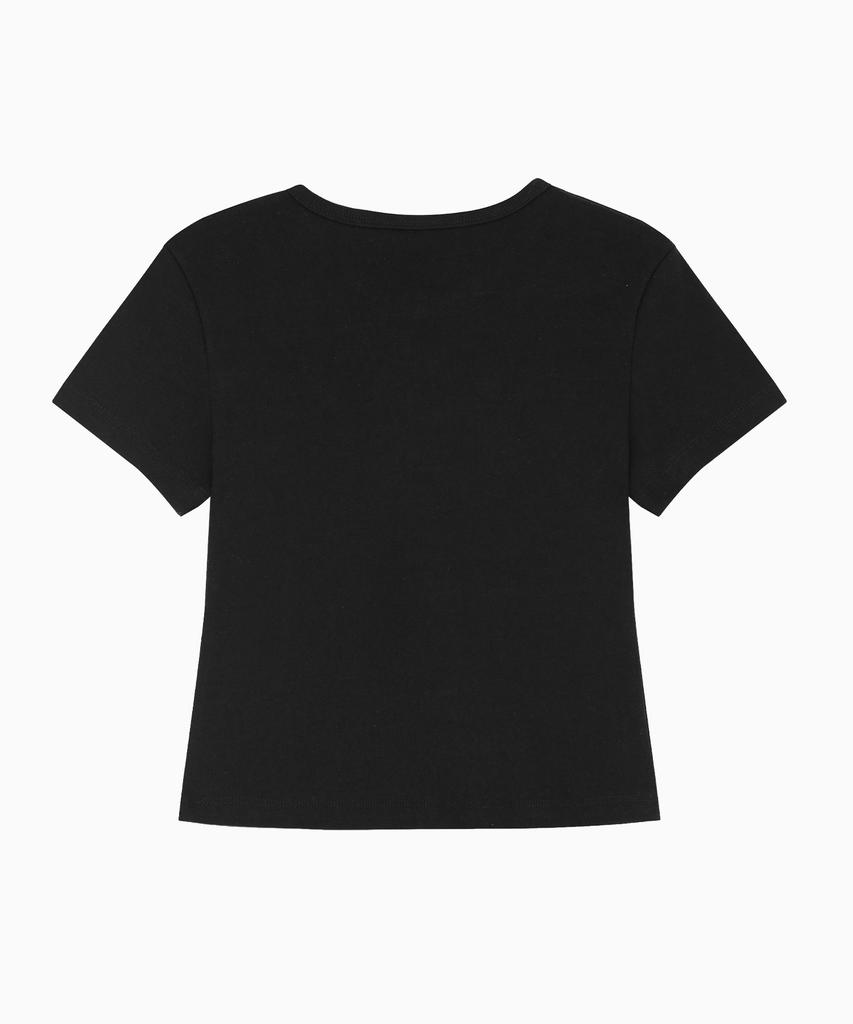 Deodeulimeo Healing Cotton Henley Neck Short Sleeve T-Shirt Black