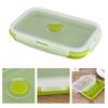 Clip-On Lid Collapsible Lunch Box 800ml Silicone Lunchbox Portable Storage Bowl  For Outdoor Travel