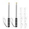 2Pcs Telescopic Handheld Flagpole Tour Guide Flag Pole Stainless Steel Extendable Garden Banner Teachers Pointer Flag Pole