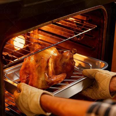 Roaster Rack V Shape Non-Slip Stand Roasting Racks For Oven Use For Chicken Meat Cooking Grilling Roaster Pan Home Kitchen