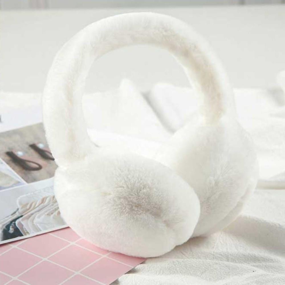 

Мягкие плюшевые складные наушники Зимние теплые пушистые наушники из искусственного меха для женщин мужчин для улицы белый