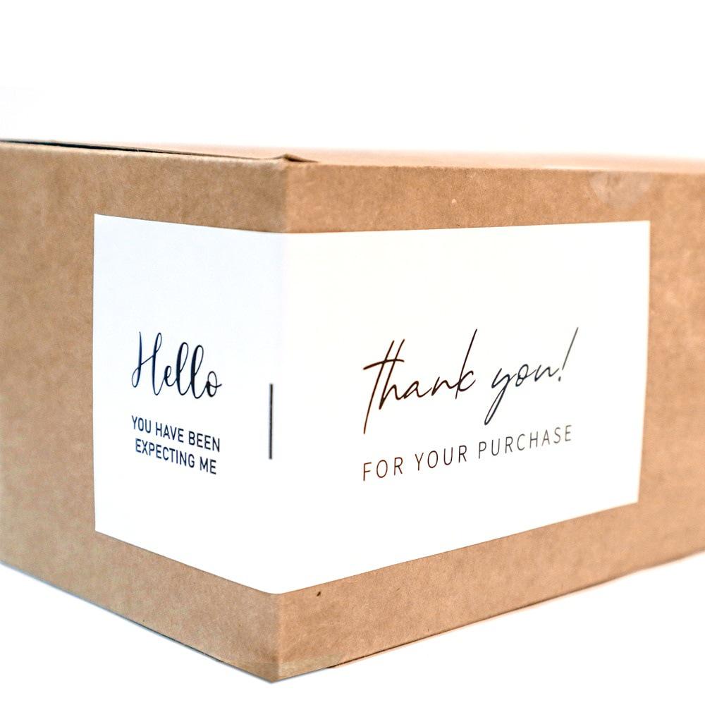 50-Pack White Rectangle Thank You Seal Stickers for Gift Boxes & Packaging