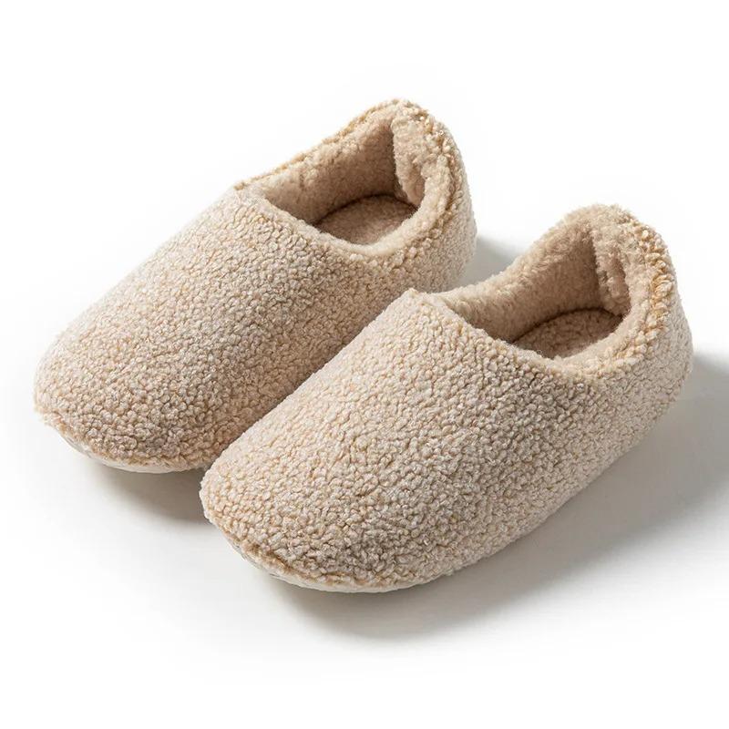 Crestar Vinterpäls Fluffiga Tofflor Dam Inomhus Varma Hustomfflor Par Mode Mysiga Platta Tofflor