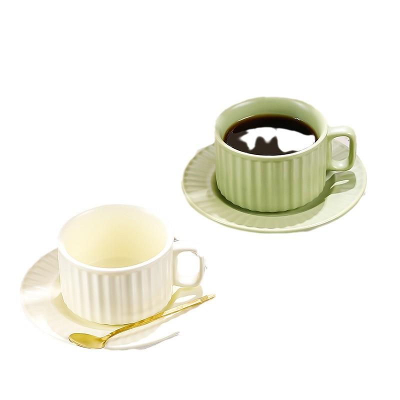 Milk White High-Value Coffee Cup Ceramic Mug Household Afternoon Tea Cup Saucer Set Nordic Ins Couple Water Cup