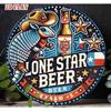Vintage Lone Star Beer Metal Wall Sign Round Retro Garage Decor Weatherproof Tin Sign for Bar Man Cave Pub Home