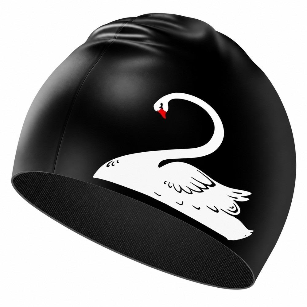 Bathing Use Swan Swimming Hat Comfortable To Wear Waterproof Swimming Cap for Women and Men