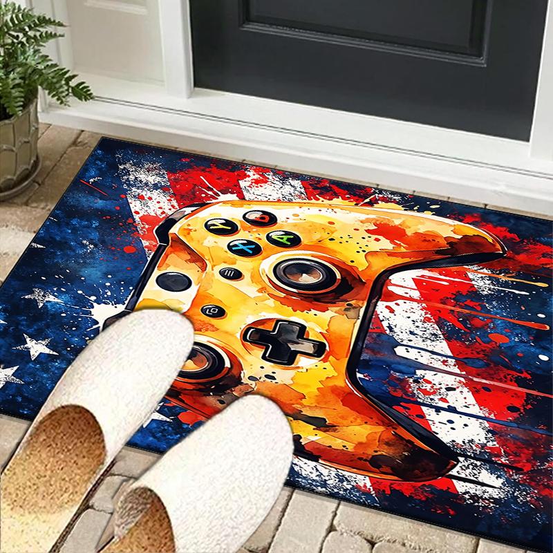 Colorful Gaming Controller Office Rug Chair Mat, Game Carpet, Suitable for Front Door, Bedroom, Living Room, Desk, Holiday Gift