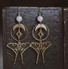 Bohemian Star & Moon Moth Rose Quartz Earrings for Women