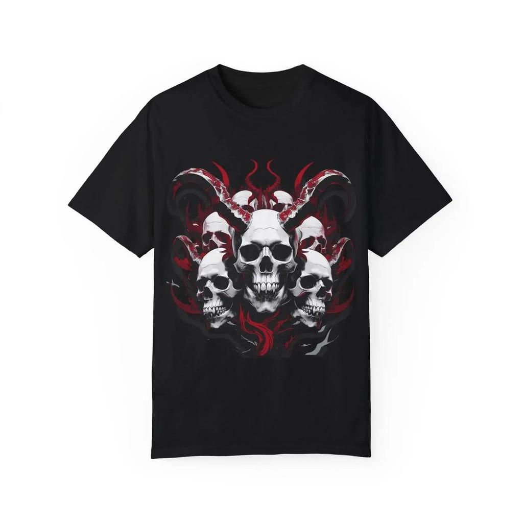 Heavy Metal Gothic Skulls T Shirt Edgy Apparel Vintage Breathable Graphic Unisex Slightly Designer Clothes Casual
