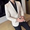 Fashion Suit Coat Men's Slim Fit Velvet Elegant Blazer Coat Business Casual Wedding Suit