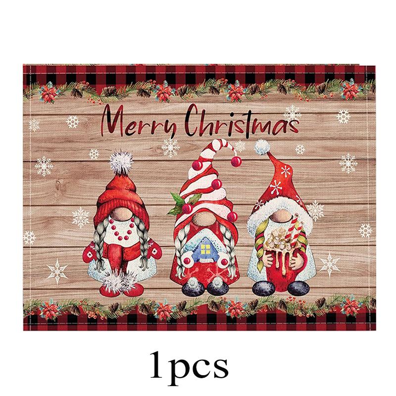 Christmas Tree Buffalo Plaid Placemats Set of 5 Christmas Placemats  Place Mats for Dinner Kitchen Table Party Home Decoration