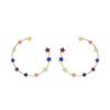 Colorful Star Hoop Earrings For Women Geometric Alloy Fashion Jewelry