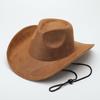 Deerskin Fleece Top Hat Retro Jazz Hat Men's and Women's Felt Hat European and American Woolen Hat Western Cowboy Hat