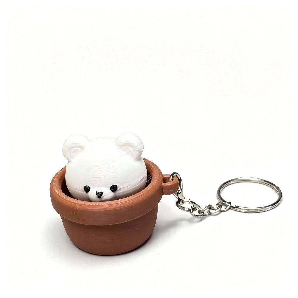 3D-gedruckter Fidget Clicker Schlüsselanhänger Knopfdrücker Tastatur Fidgets Schlüsselanhänger Cartoon-Tiere