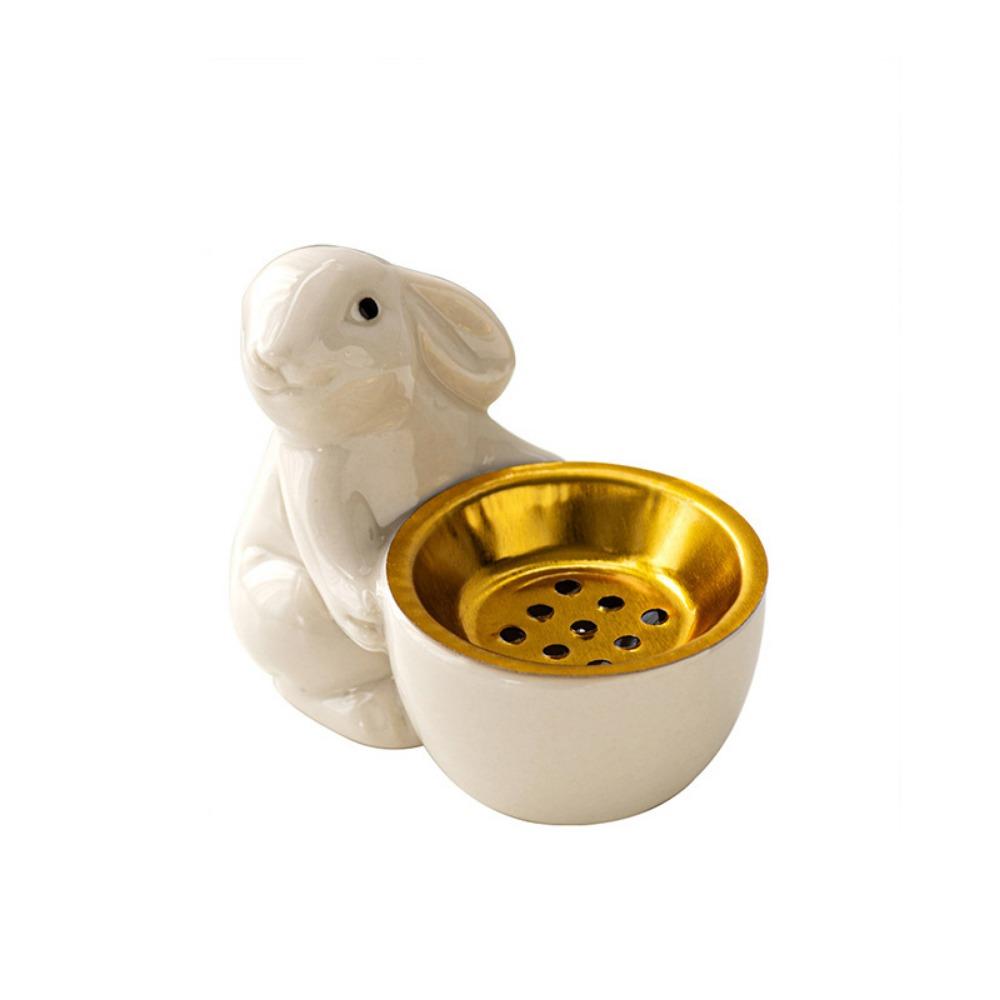 Cute Rabbit Incense Holder Unique Ceramic Aromatherapy Tray Little Rabbit Incense Stove Gift