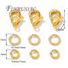 110pcs 18K Gold Plated 10mm Lobster Clasps&Open Rings DIY Accessories,Bracelets Connectors Clasps For Jewelry,Connecting Ring