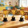Zestaw 2 Złote Mini Trofea Wzór Gwiazdy Stabilna Czarna Podstawa Dla Dzieci Konkursy Dzień Sportu Szkolnego Nagrody