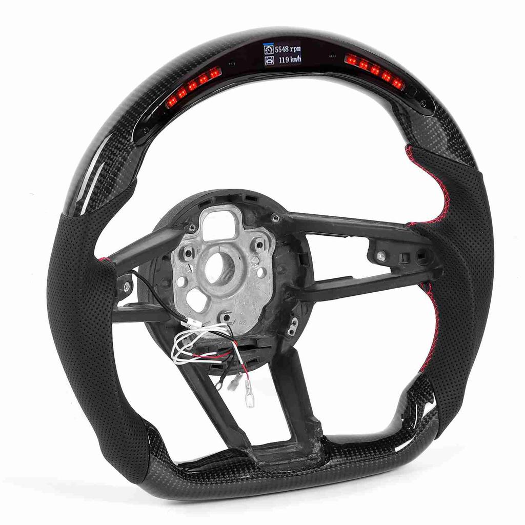 Koolstofvezel LED Schakelverlichting Display Stuurwiel Geschikt voor MK2 TTS TTRS MK3 2015+