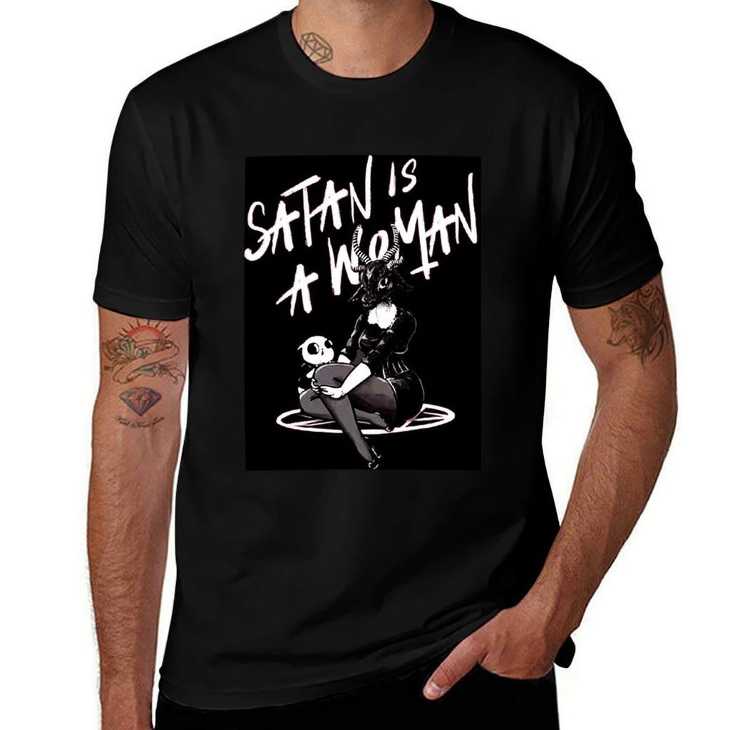 Satan is a woman T-Shirt men t shirt cotton 100% man t shirt designer graphic t shirts for man T-Shirt