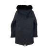 YVES SALOMON [HOMME] 7WHM15891CV1W Black Rabbit Fur Mod Coat coat 44 blackUsed