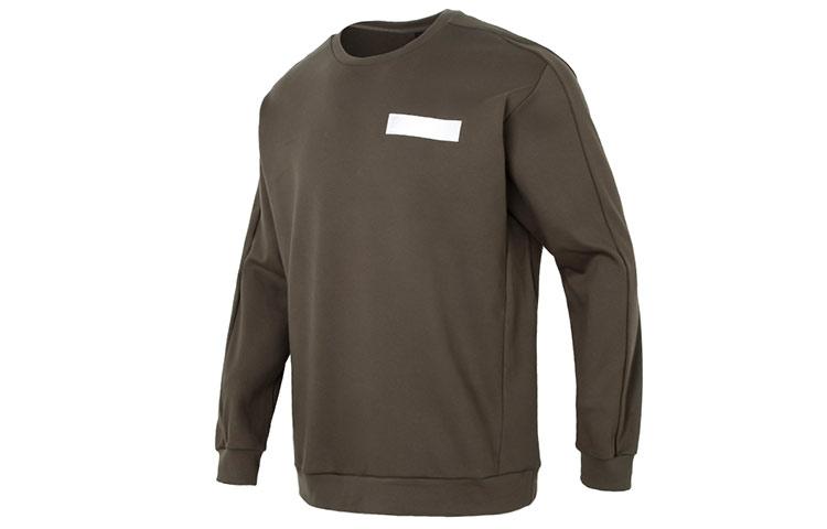 Adidas Sweatshirts Men s Olive Green Crew Neck Moderate Regular HY5838 L