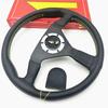 Italy V1 14inch 350mm Steering Wheel Flat Deep Dish Leather JDM Racing Sport With Horn Button With Logo