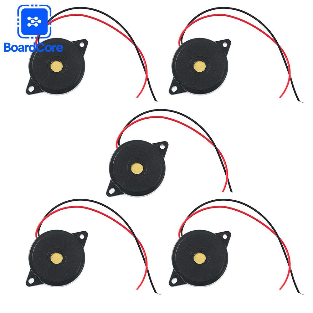 5 Stück 3040 Passiver Summer mit Draht Piezoelektrischer Lautsprecher 30 mm Durchmesser Elektronischer Summer mit Draht für Arduino DIY Elektronik