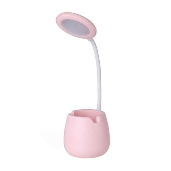 LED Desk Lamp with Pen Holder Small Dimmable Rechargeable Table Lamp with Flexible Gooseneck for Home Office Bedroom Desktop Nightstand