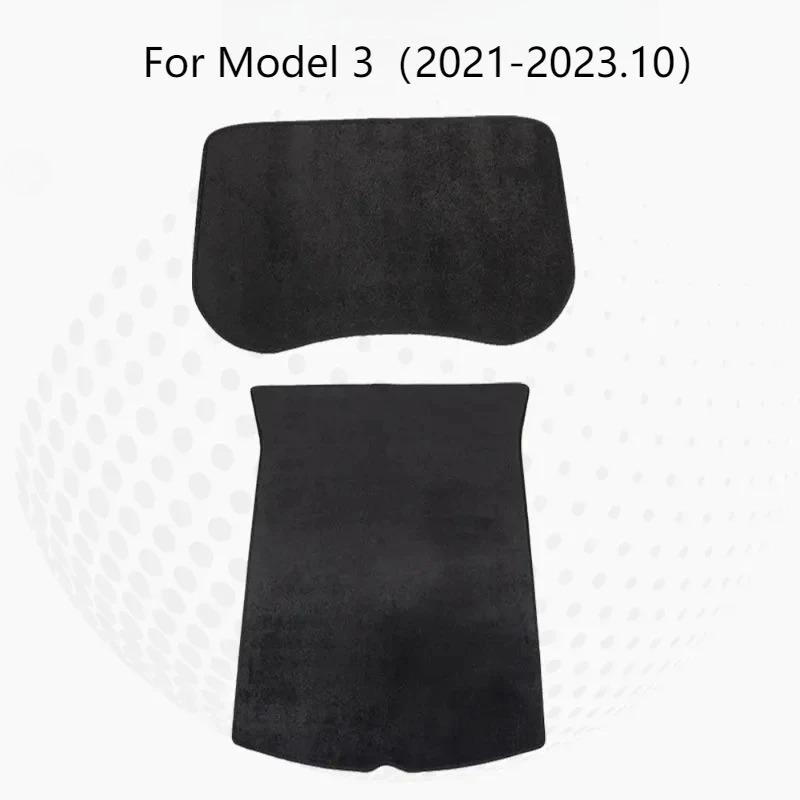 Trunk Mat for Tesla Model3 3+ Model Y Flocking Fabric Pad Front Rear Trunk Cargo Tray Storage Box Mats Flannel Cushion 2017-2024