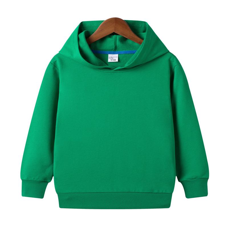 New Spring and Autumn Children's Hooded Pure Cotton Solid Color Sweat