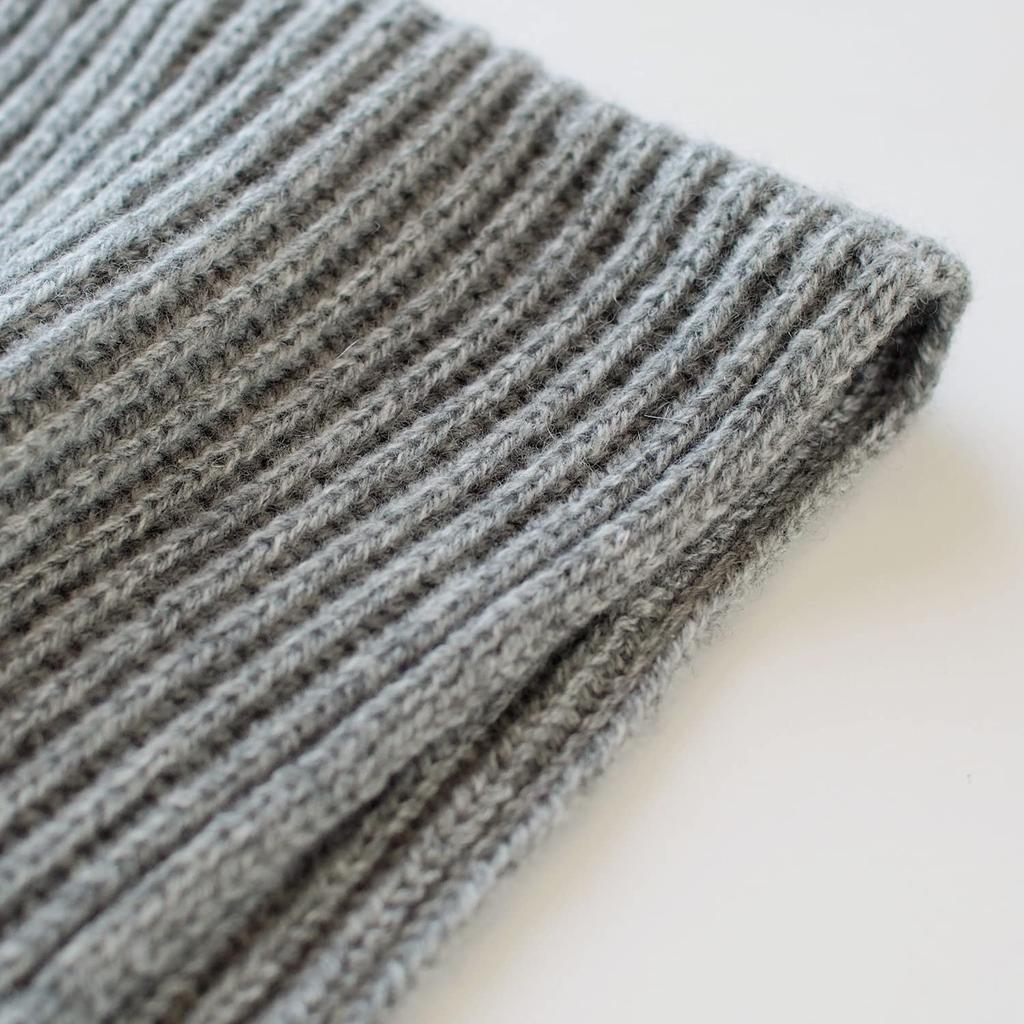 Prodigal Cashmere Rib Knit Long Snood Light 100% (Free Size, Gray)