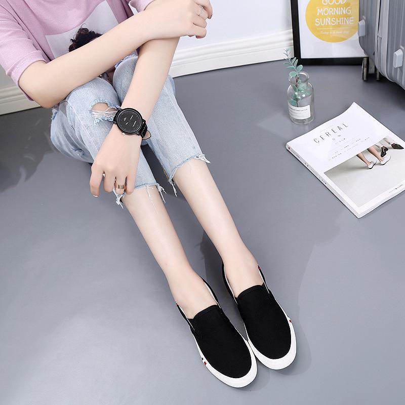 Yuanbu Letnie płócienne wsuwane buty niskie, oddychające buty dla par, całe czarne, płaska podeszwa, rozmiar 5544